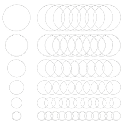 300шт. 6 стили латунные соединительные кольца, Кольцевая форма