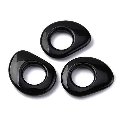 Кольца из натурального черного обсидиана, слеза