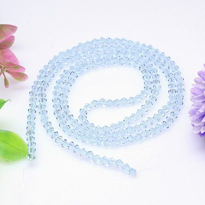 Faceted Imitation Austrian Crystal Bead Strands, Grade AAA, Bicone