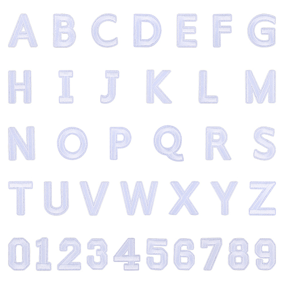 144 шт. 2 сумки ткань вышивка нить приутюжить/пришить заплатки, с пластиковым, аппликации из ткани, цифра 0~9 и буква a ~ z