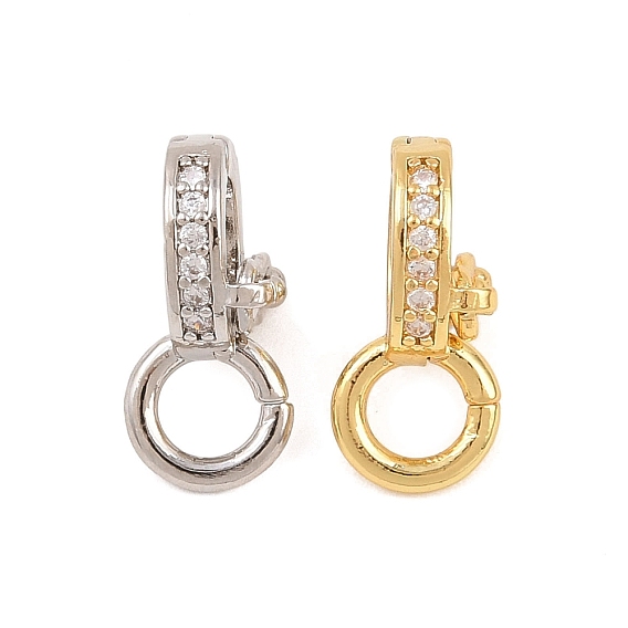 Застежки-твистеры из латуни с микропейвом и прозрачным фианитом, долговечный, стойки покрытие