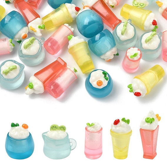 30шт. 5 стили, миниатюрные декоративные элементы для демонстрации прохладительных напитков из смолы, для украшения домашнего офиса