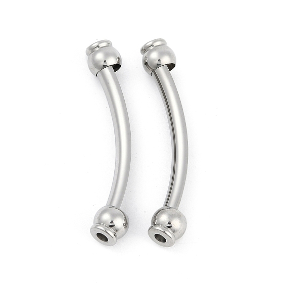 304 Stainless Steel Connector Charms, Curved Bar, Non-Tarnish