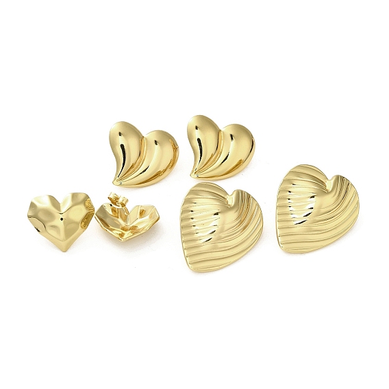 Ионное покрытие (ip) 304 серьги-гвоздики из нержавеющей стали, сердце