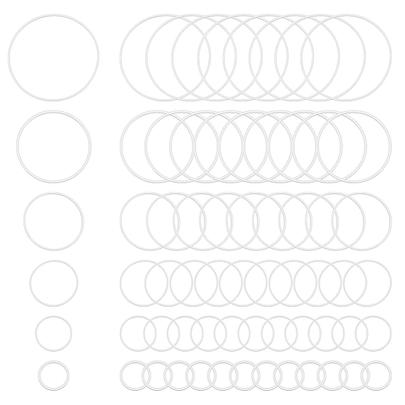 300шт. 6 стили латунные соединительные кольца, Кольцевая форма