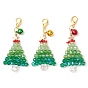 Рождественские елки стеклянные бусины подвесные украшения, застежки-клешни из сплава для украшений сумок