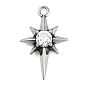 316 кулоны из хирургической нержавеющей стали с микропаве и кубическим цирконием., античное серебро, звезда очарование