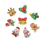 Рождественская серия симпатичные прозрачные смоляные декоден кабошоны, с блеском порошок, рождественская елка/олень/колокольчик/снеговик/пряничный человечек/санта клаус