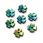 Plating Opaque Acrylic Bead Caps, 4-Petal Flower