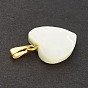 Natural Trochid Shell/Trochus Shell Pendants, Heart Charms, with Golden Tone Iron Findings