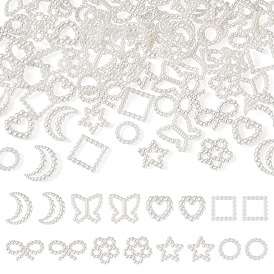 80шт 8 стили смоляные имитация жемчуга кабошоны, украшения для ногтей смешанной формы аксессуары для женщин