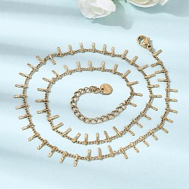 304 Ожерелье из нержавеющей стали с цепочкой якорного плетения и кисточкой для женщин