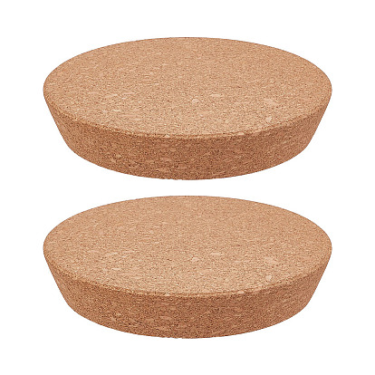 2Pcs Cork Bottle Stoppers, Wine Accessories, Flat Round