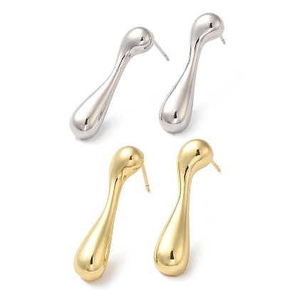 Латунные серьги-гвоздики в форме капли для женщин, без свинца и без кадмия, долговечный