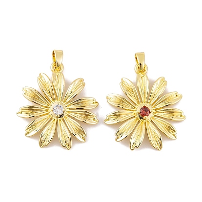 Стойка металлическая латунная микропрофилированная кубическая циркония подвески, долговечный, без свинца и без кадмия, золотые, цветок