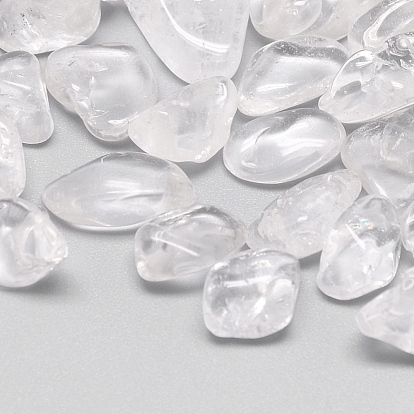 Natural Quartz Crystal Beads, Rock Crystal Beads, Tumbled Stone, No Hole/Undrilled, Chips