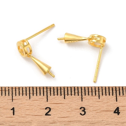 Beignet 925 découvertes de boucles d'oreilles en argent sterling, pour la moitié de perles percées, avec cachet s