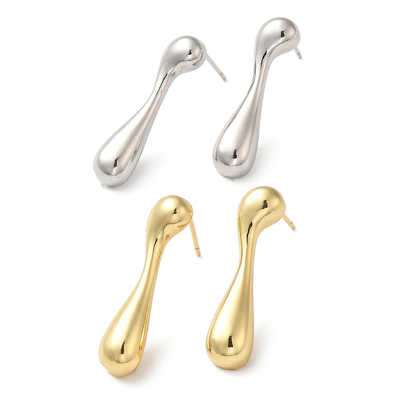 Латунные серьги-гвоздики в форме капли для женщин, без свинца и без кадмия, долговечный