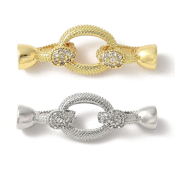 Латунное микропейв, прозрачный кубический цирконий, складные застежки, овальные, без свинца и без кадмия, долговечный, стойки покрытие