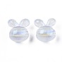 Transparent Acrylic Beads, Glitter Powder, Rabbit