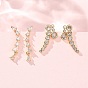 Boucles d'oreilles à clous en laiton pavé de zirconiums cubiques, larme, réel 18 k plaqué or, sans cadmium et sans plomb, plaqué longue durée, crémaillère plaquage