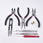 8шт наборы DIY ювелирных инструментов, с помощью плоскогубцев, резать ножницами, пинцет и иглы для вязания крючком