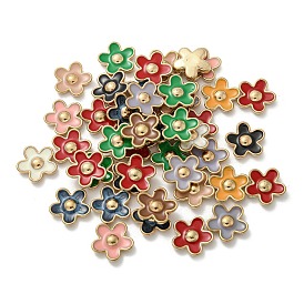ABS Plastic Cabochons, with Enamel, Flower