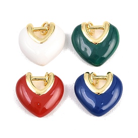 Латунь эмаль подвески, сердце прелести, долговечный, стойки покрытие, без свинца и без кадмия, реальный 18 k позолоченный