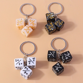 Matel and Plastic Dice Keychain