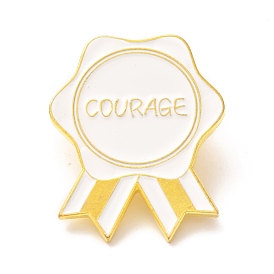 Alloy Enamel Brooches, Enamel Pin, Award Ribbon with Courage