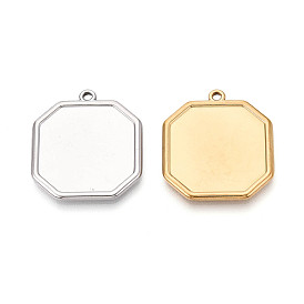 304 Настройки кабошон из нержавеющей стали кулон, многоугольник