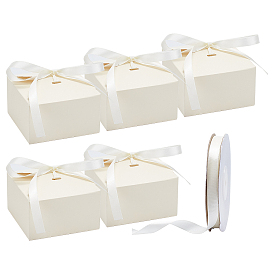 BENECREAT Paper Cardboard Jewelry Boxes, with Polyester Ribbon