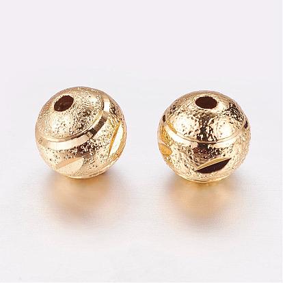 Real 24K Gold Plated Brass Beads, Long-Lasting Plated, Round, Rough, Fancy Cut