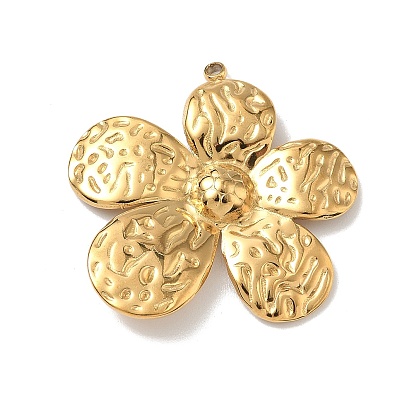 304 Stainless Steel Pendants, Flower Charms