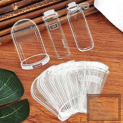Transparent Dried Flower Bookmarks Crafts Kit, Clear Drift Bottle Bookmarks, Glassware Stickers, Self-adhesive