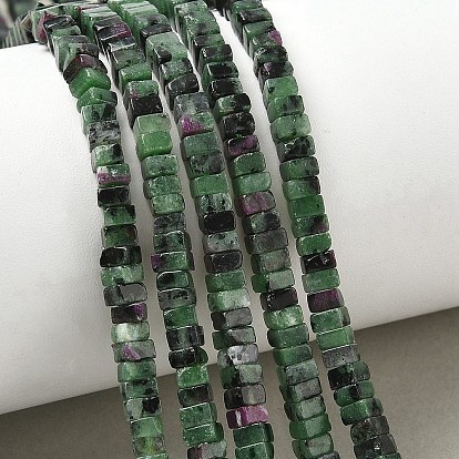 Натуральный рубин в цоизита бусин пряди, квадратный