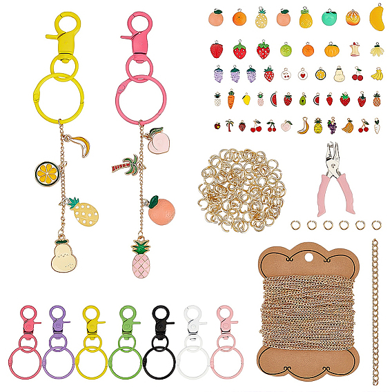 Сделай сам наборы для ключей, включая поворотные застежки из сплава, дырокол из железа, железа скручены цепи, Подвески из смолы и открытые соединительные кольца