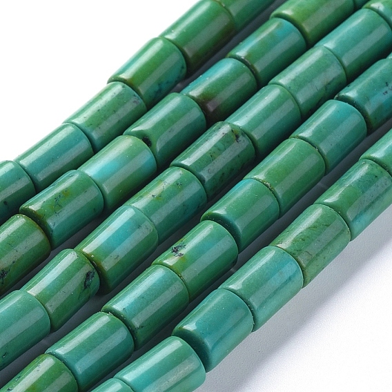Natural Magnesite Beads Strands, Dyed, 	Turquoise, Column