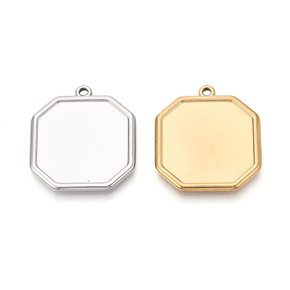 304 Настройки кабошон из нержавеющей стали кулон, многоугольник