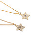 Minimalist Pentagram Starfish Pendant Necklace with Micro Pave Zirconia for Women