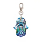 Triangle & Hamsa Hand/Hand of Miriam with Evil Eye Acrylic Pendant Decoration, with Alloy Clasp