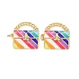 Rack Plating Brass Enamel Pendants, with Jump Rings, Cadmium Free & Lead Free & Nickle Free, HandBag