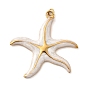 304 Stainless Steel Enamel Pendants, Ocean Theme Charms, Ion Plating(IP), Real 18K Gold Plated