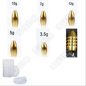 SUPERFINDINGS Brass Bullet Worm Weight, for Bass Fishing Pitching and Flipping Sinker