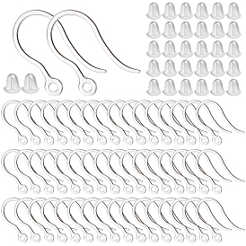 200шт. пластиковые крючки для сережек, 200 гайки ушные пластиковые