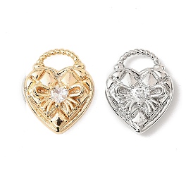 Латунные микро проложить кубического циркония подвески, без кадмия, без никеля и без свинца, сердце прелести