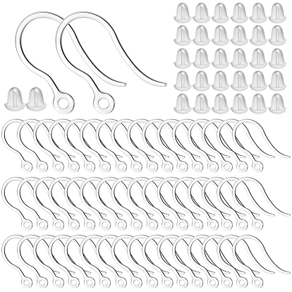 200шт. пластиковые крючки для сережек, 200 гайки ушные пластиковые