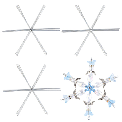 30шт. рождественские снежинки из железной проволоки, проволока для изготовления бисера, украшения из бисера, украшения для вечеринок