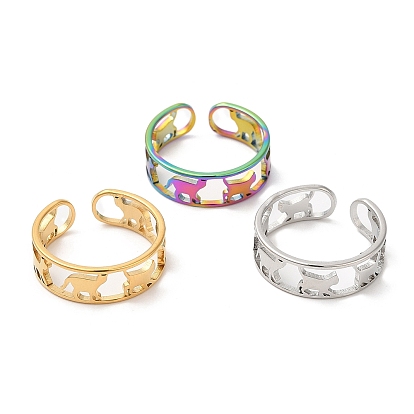 304 открытое кольцо-манжета «кошка» из нержавеющей стали для женщин