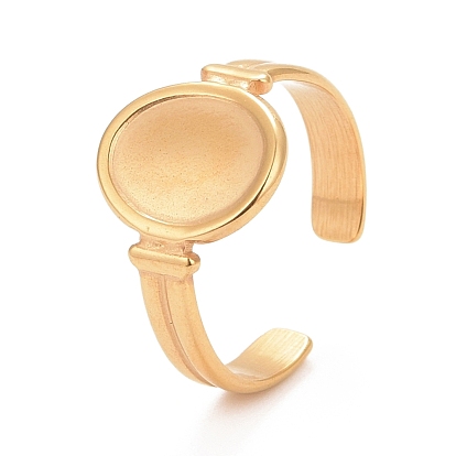Ion Plating(IP)304 Stainless Steel Oval Watch Shape Open Cuff Ring for Women